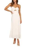 Petal & Pup Rosetta Cutout Cotton Linen Strapless Dress at Nordstrom,