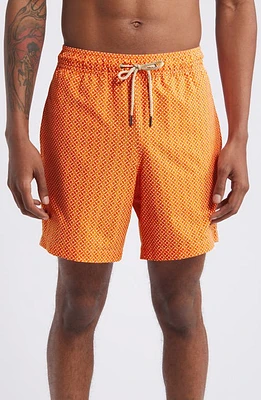 Fair Harbor The Bayberry Swim Trunks Tangerine Summer Tiles at Nordstrom,