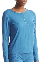 Hanky Panky MellowLuxe Long Sleeve Henley Top at Nordstrom,