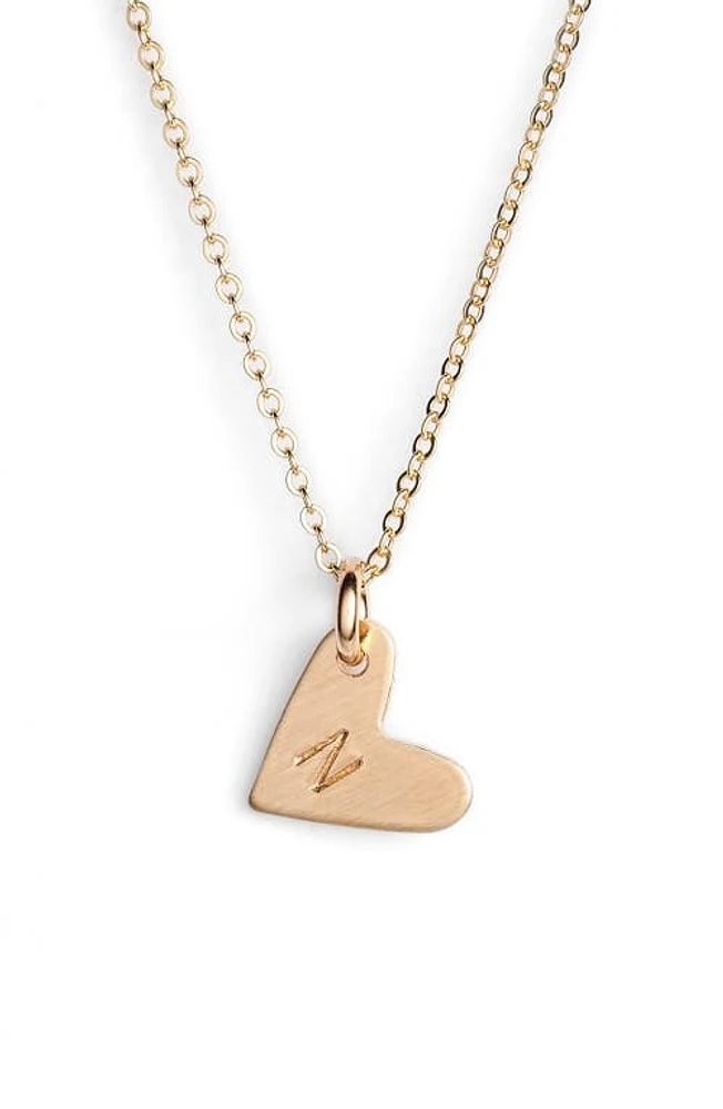 Nashelle 14k-Gold Fill Initial Mini Heart Pendant Necklace in Gold/N at Nordstrom