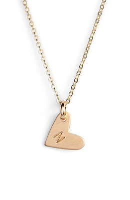 Nashelle 14k-Gold Fill Initial Mini Heart Pendant Necklace in Gold/N at Nordstrom