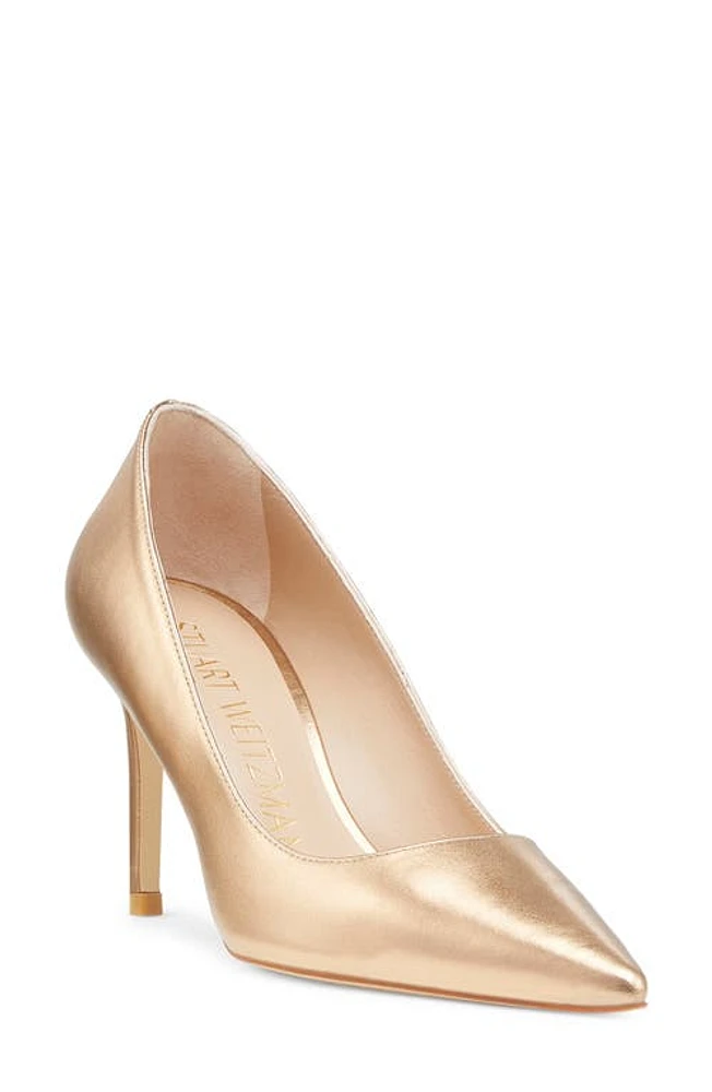 Stuart Weitzman Pointed Toe Pump Light Gold at Nordstrom,