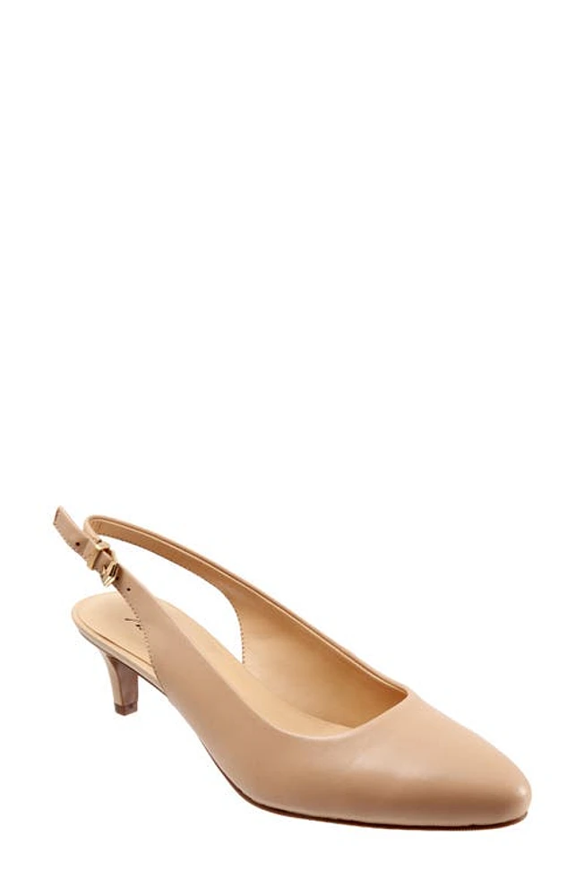 Trotters Keely Kitten Heel Slingback Pump Nude Leather at Nordstrom,