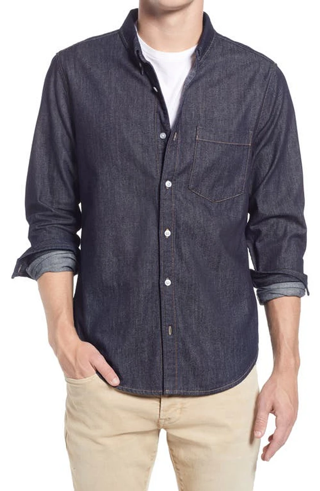 AG Aiden Classic Denim Button-Down Shirt Bleak at Nordstrom,