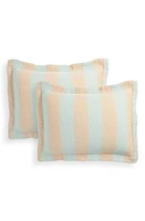 Dusen Dusen Set of 2 Cool Stripe Cotton Matelassé Shams in / Stripe Shams at Nordstrom