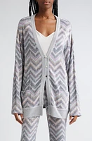 Missoni Sequin Chevron Longline Cardigan in Light Blue Grey White Base at Nordstrom, Size 4 Us