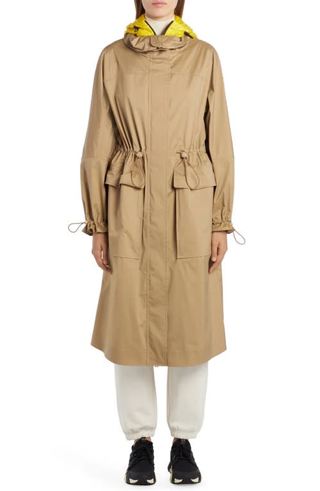 Moncler Magny Water Repellent Down Hood Parka in Beige at Nordstrom, Size 3