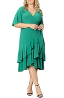 Kiyonna Miranda Wrap Dress Emerald Green at Nordstrom,