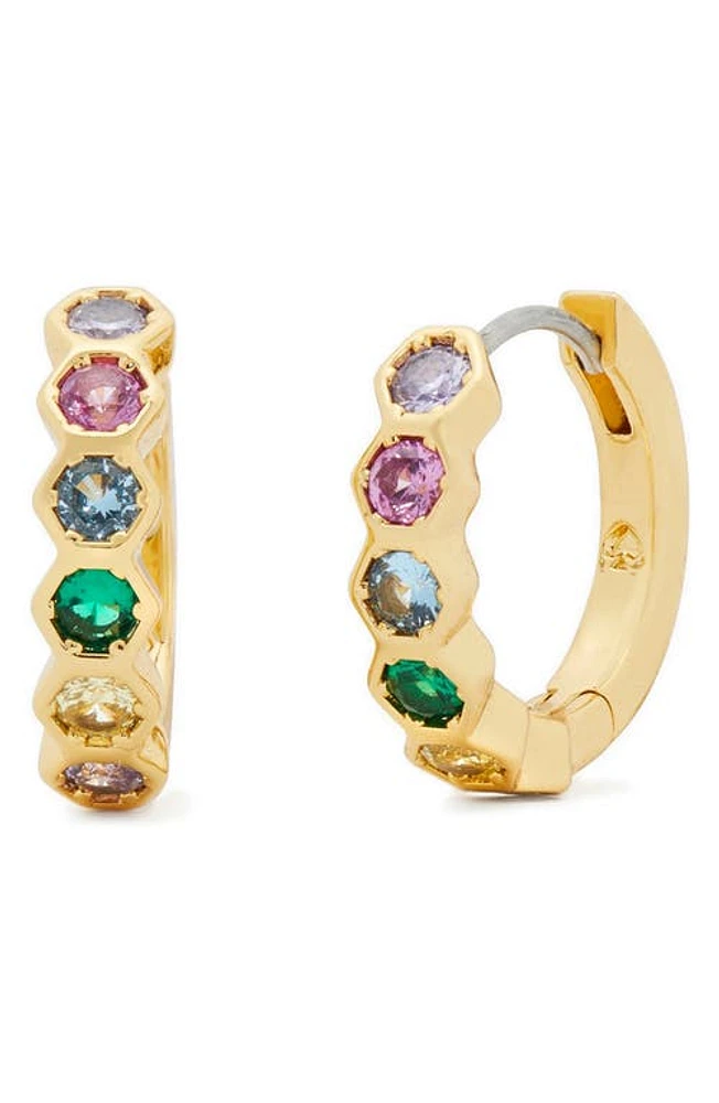 Kate Spade New York on the ball hexagon huggie hoop earrings in Gold Multi at Nordstrom