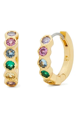 Kate Spade New York on the ball hexagon huggie hoop earrings in Gold Multi at Nordstrom