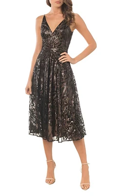 Dress the Population Elisa Sequin Sleeveless Dress in Black Multi at Nordstrom, Size X-Small