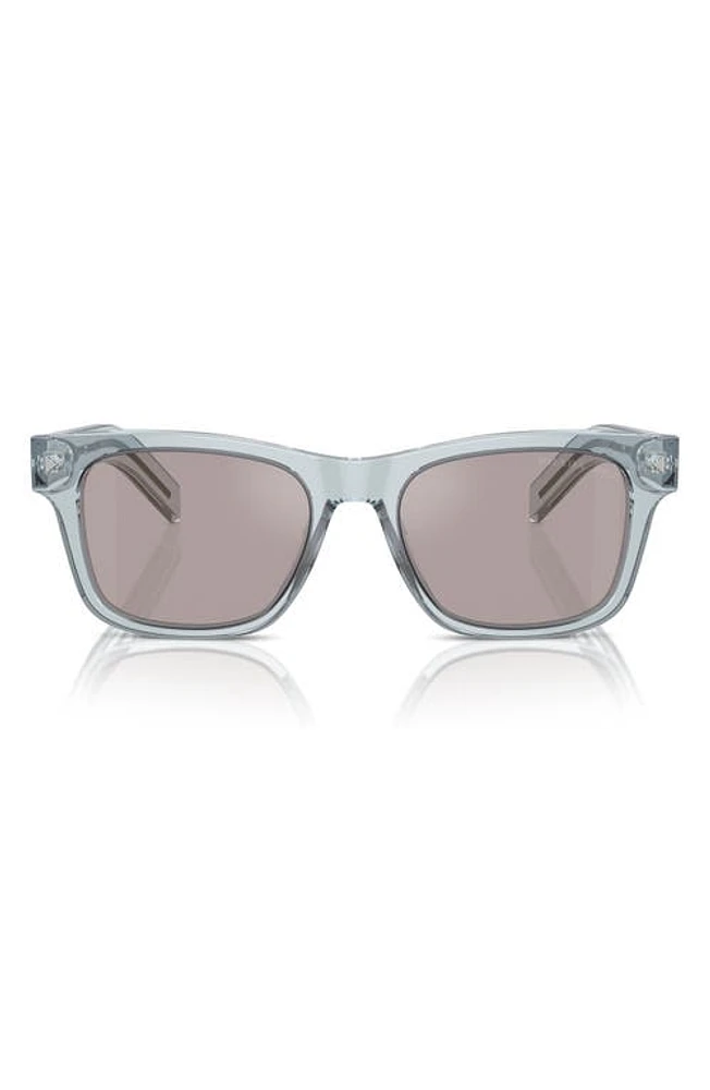 Prada 54mm Polarized Rectangular Sunglasses in Transparent Azure at Nordstrom