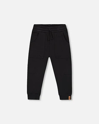 Deux Par Deux Boy's French Terry Pant Black at Nordstrom