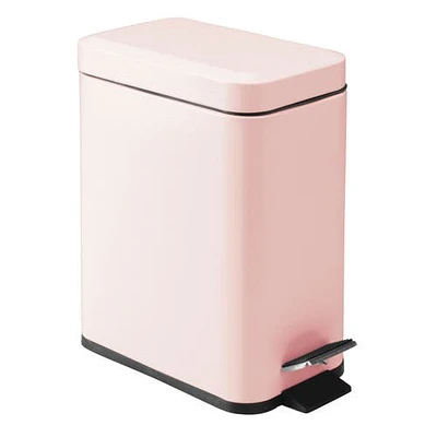 mDesign Small 1.3 Gallon Rectangle Metal Step Can, Liner/Handle in Light Pink at Nordstrom