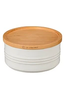 Le Creuset Glazed Stoneware 23 Ounce Storage Canister with Wooden Lid in White at Nordstrom