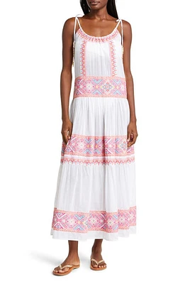 Ramy Brook Lexie Embroidered Cotton Cover-Up Dress White Multi Combo at Nordstrom,