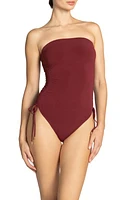 Robin Piccone Aubrey Strapless Cinched One-Piece Swimsuit at Nordstrom,