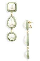 Lele Sadoughi Imitation Pearl Linear Drop Earrings in Pearl Fog at Nordstrom