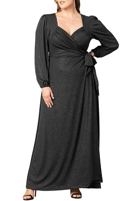 Kiyonna Modern Muse Long Sleeve Wrap Gown at Nordstrom,