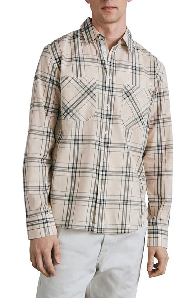 rag & bone Gus Plaid Button-Up Shirtt Whitepld at Nordstrom,