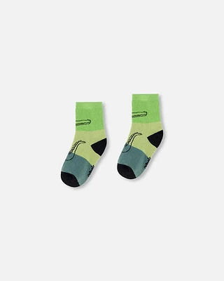 Deux Par Deux Boy's Jacquard Socks Multi Green at Nordstrom