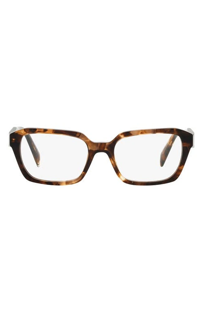 Prada 54mm Rectangular Optical Glasses in Havana at Nordstrom