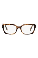 Prada 54mm Rectangular Optical Glasses in Havana at Nordstrom