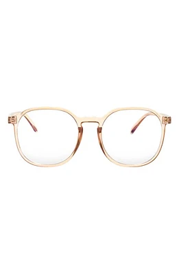 Fifth & Ninth 55mm Ruby Round Blue Light Blocking Glasses in Tan/Clear at Nordstrom