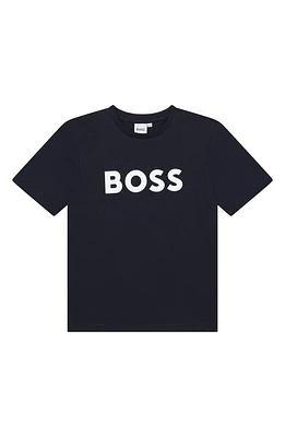 BOSS Kidswear Kids' Logo Cotton Graphic T-Shirt in Navy at Nordstrom, Size 8 Y