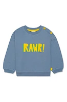 Mon Coeur Kids' Rawr! Graphic Sweatshirt Faded Denim at Nordstrom,