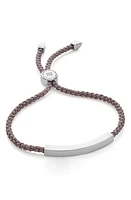 Monica Vinader Linear Engravable Friendship Bracelet in Silver/Black at Nordstrom