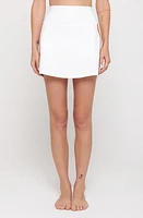 Spiritual Gangster Nyla Rainbow Stripe High Waist Sport Skort Bright White at Nordstrom,