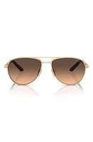 Prada 60mm Pilot Sunglasses in Matte Pale Gold at Nordstrom