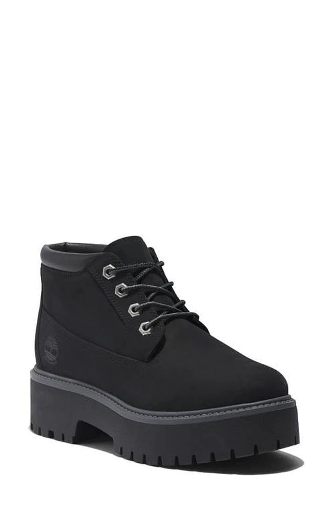 Timberland Stone Street Platform Waterproof Chukka Boot Jet Black at Nordstrom,