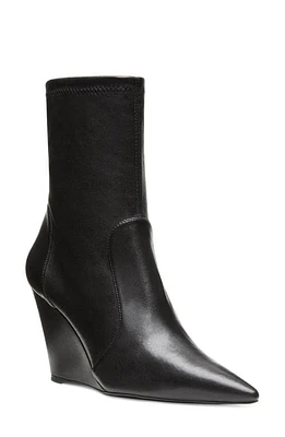 Stuart Weitzman Wedge 85 Sock Bootie Black at