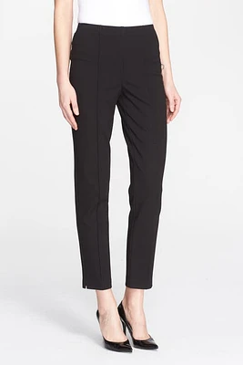 St. John Collection Ponte Knit Ankle Pants Caviar at Nordstrom,