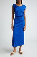 Proenza Schouler Lynn Tie Back Organic Cotton Jersey Midi Dress Cobalt at Nordstrom,