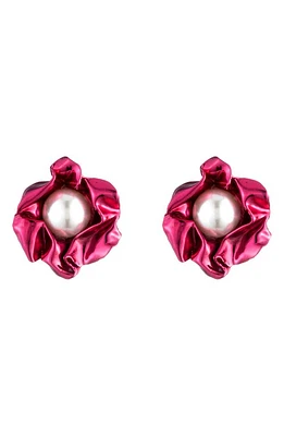 Sterling King Titania Imitation Pearl Drop Earrings in Fuchsia at Nordstrom