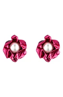 Sterling King Titania Imitation Pearl Drop Earrings in Fuchsia at Nordstrom