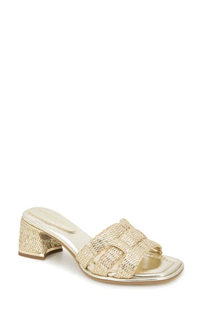 Kenneth Cole New York Harper Block Heel Sandal Platinum Raffia at Nordstrom,