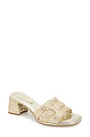 Kenneth Cole New York Harper Block Heel Sandal Platinum Raffia at Nordstrom,