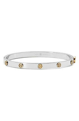 Tory Burch Miller Stud 5mm Hinge Bracelet in Tory Silver/Tory Gold at Nordstrom, Size Medium