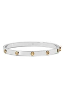 Tory Burch Miller Stud 5mm Hinge Bracelet in Tory Silver/Tory Gold at Nordstrom, Size Medium