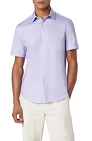 Bugatchi Miles OoohCotton Pin Dot Short Sleeve Button-Up Shirt at Nordstrom,