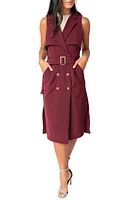 GIBSONLOOK Sleeveless Trench Dress in Burgundy at Nordstrom, Size Small