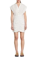 sandro Romy Ruched Minidress White at Nordstrom,