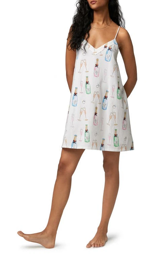 BedHead Pajamas Just Married Print Organic Cotton Jersey Chemise Champagne Wedding at Nordstrom,