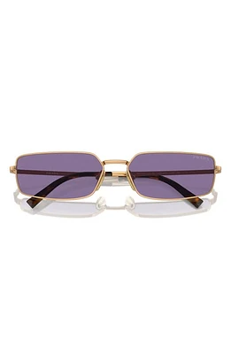 Prada 59mm Rectangular Sunglasses in Brass/Purple at Nordstrom