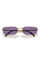 Prada 59mm Rectangular Sunglasses in Brass/Purple at Nordstrom