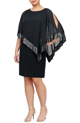 SLNY Foil Trim Asymmetrical Popover Dress at Nordstrom,